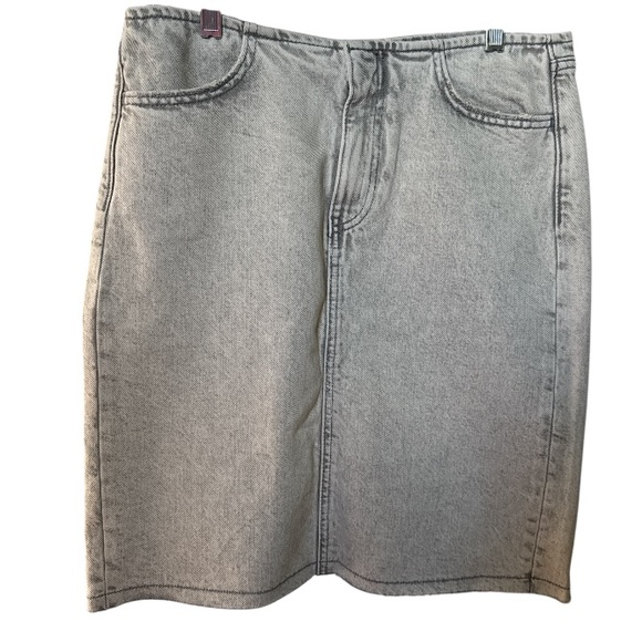 Zara Jean skirt gray small denim NEW cotton pencil slit back pockets - Picture 1 of 4